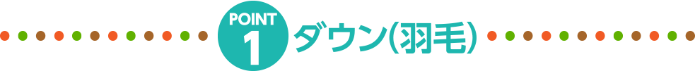 POINT.1 ダウン(羽毛)